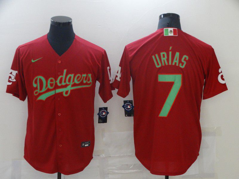 Men Los Angeles Dodgers #7 Urias Red Game New 2021 Nike MLB Jersey->los angeles dodgers->MLB Jersey